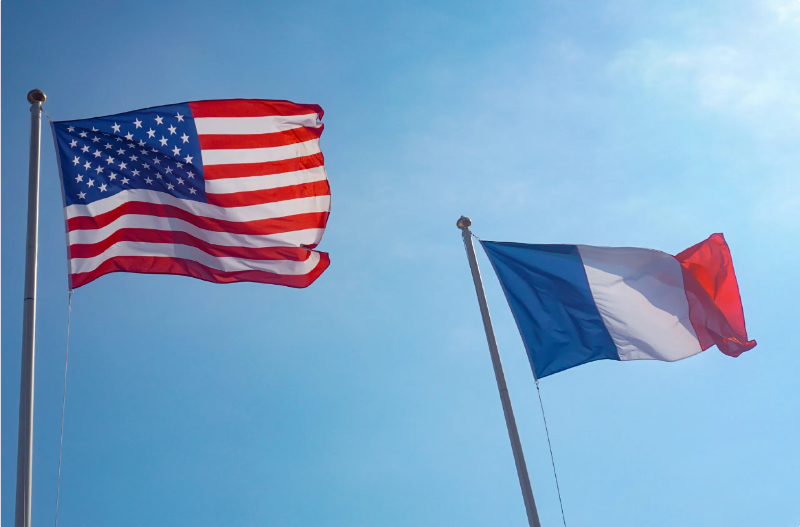 Drapeau francais, américains Drapeau francais, américains